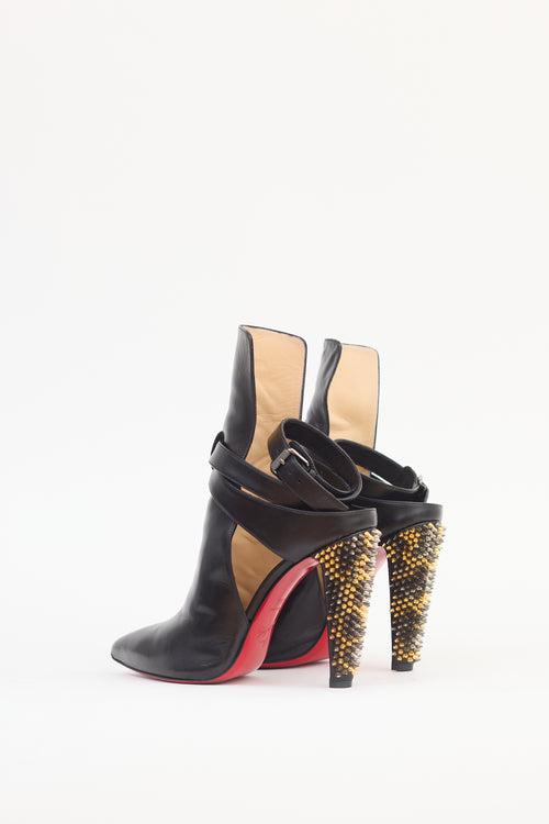 Christian Louboutin Black 
Multicolour Leather Pontipik 100 Boot