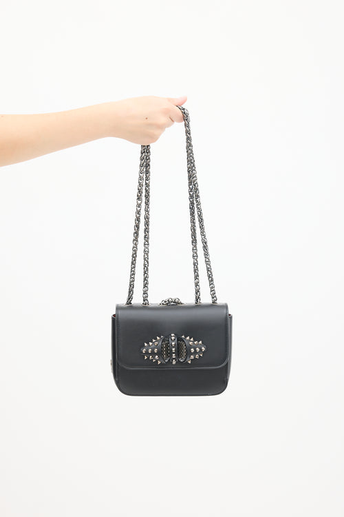 Christian Louboutin Black Leather Studded Sweet Charity Bag