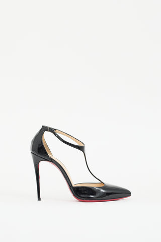 Christian Louboutin Black Patent Leather J String D
orsay Pump