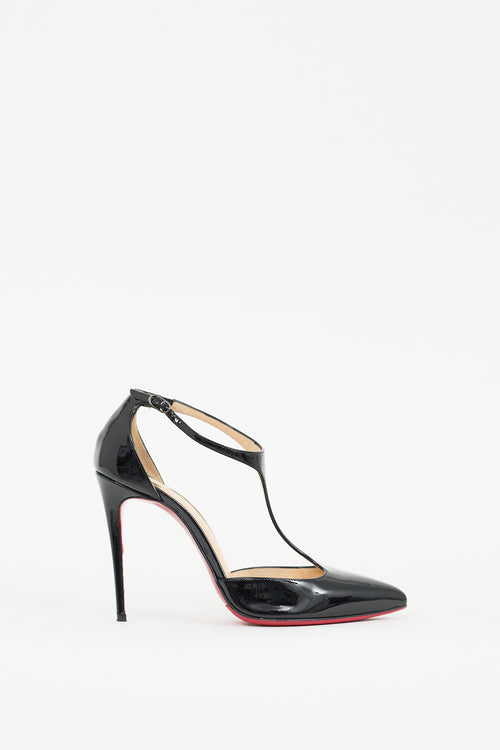 Christian Louboutin Black Patent Leather J String D
orsay Pump