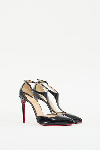 Christian Louboutin Black Patent Leather J String D
orsay Pump