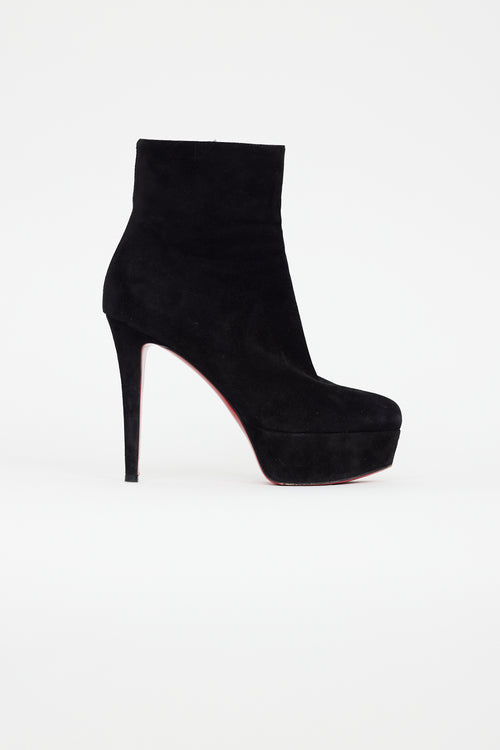 Christian Louboutin Black Suede Bianca Ankle Boot