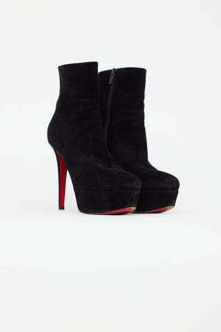 Christian Louboutin Black Suede Bianca Ankle Boot