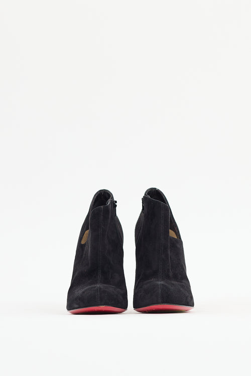 Christian Louboutin Black Suede Lisse Boot