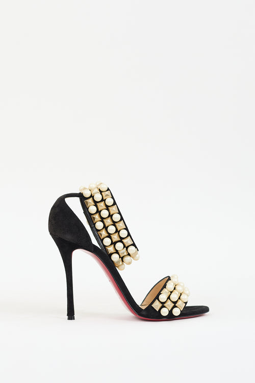 Christian Louboutin Black Suede Tudor Bal Heel