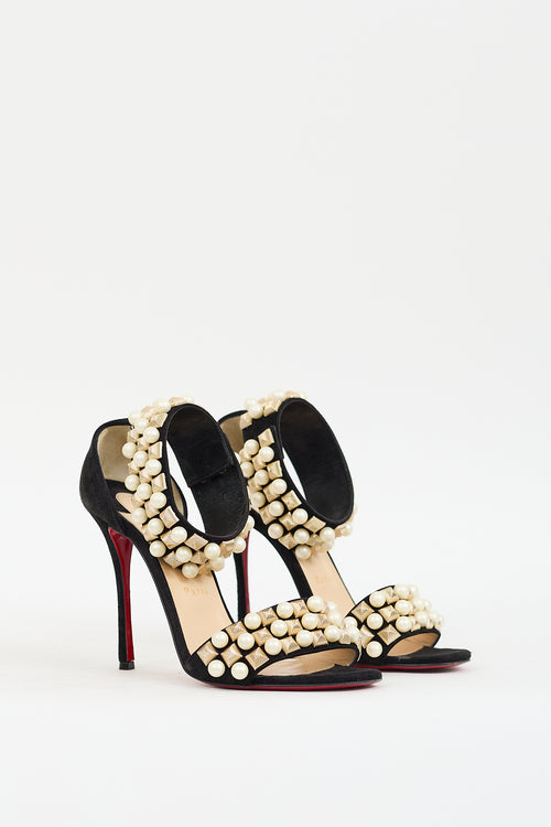 Christian Louboutin Black Suede Tudor Bal Heel