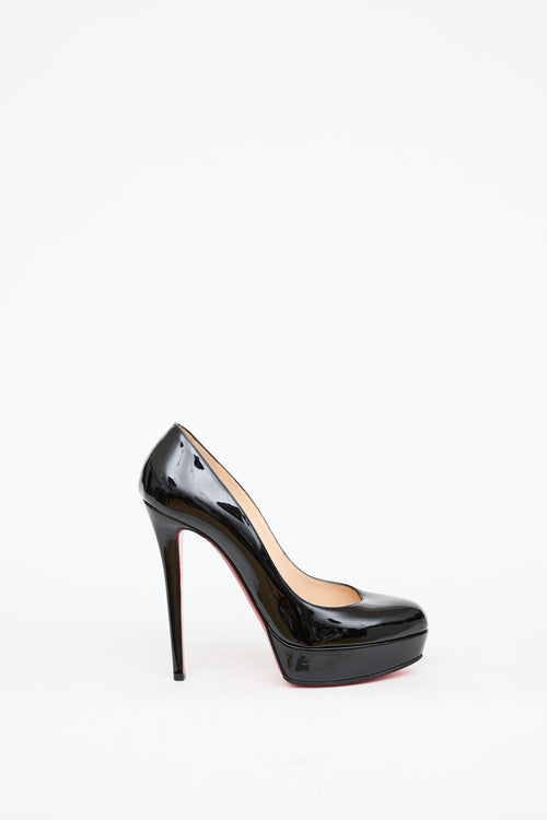 Christian Louboutin Black Patent Leather Bianca Platform Heel