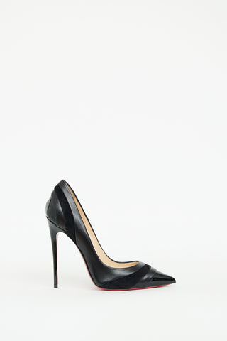 Christian Louboutin Black Leather 
Suede Eklectica Pump