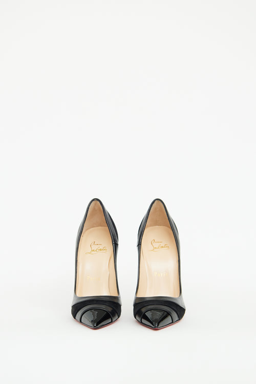 Christian Louboutin Black Leather 
Suede Eklectica Pump