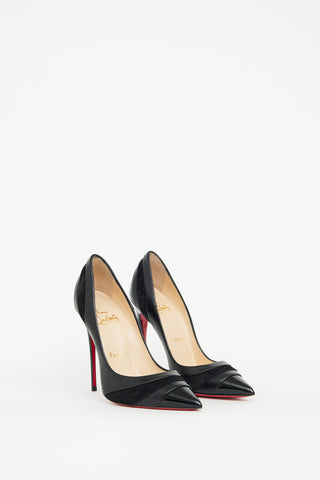 Christian Louboutin Black Leather 
Suede Eklectica Pump