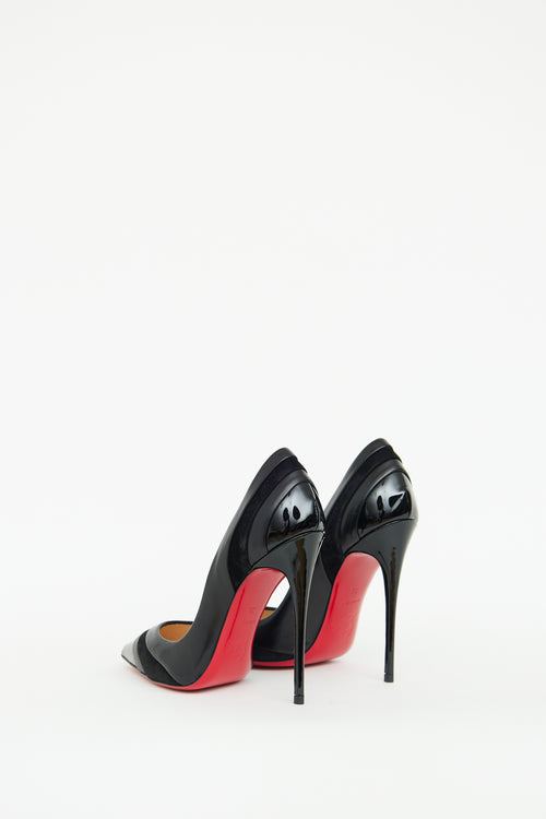 Christian Louboutin Black Leather 
Suede Eklectica Pump