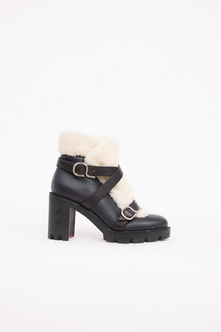 Christian Louboutin Sherpa Trim Moto Boot