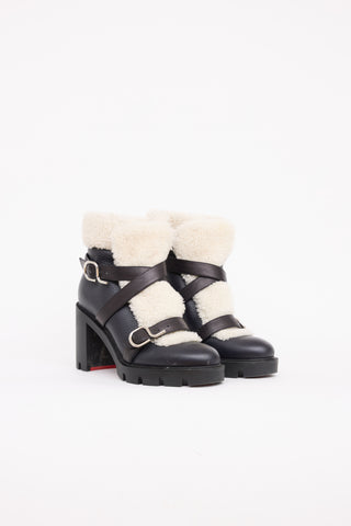 Christian Louboutin Sherpa Trim Moto Boot