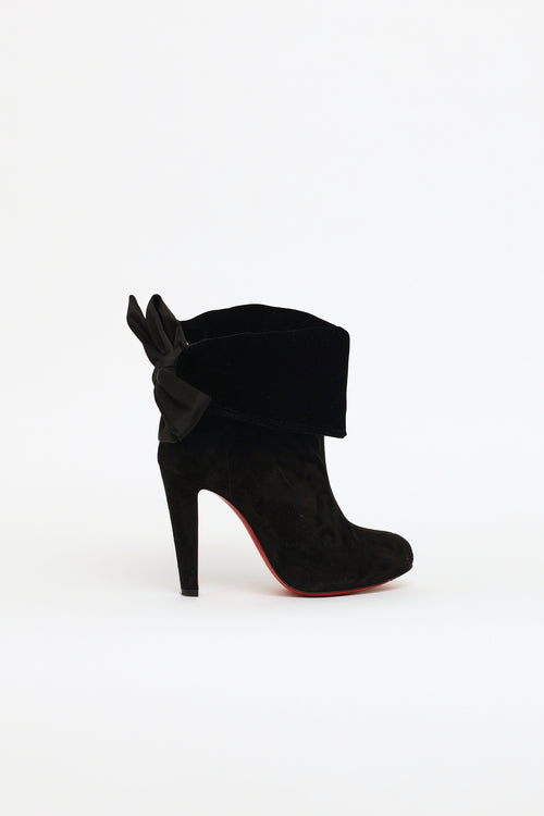 Christian Louboutin Black Suede Kristofa 100 Boot