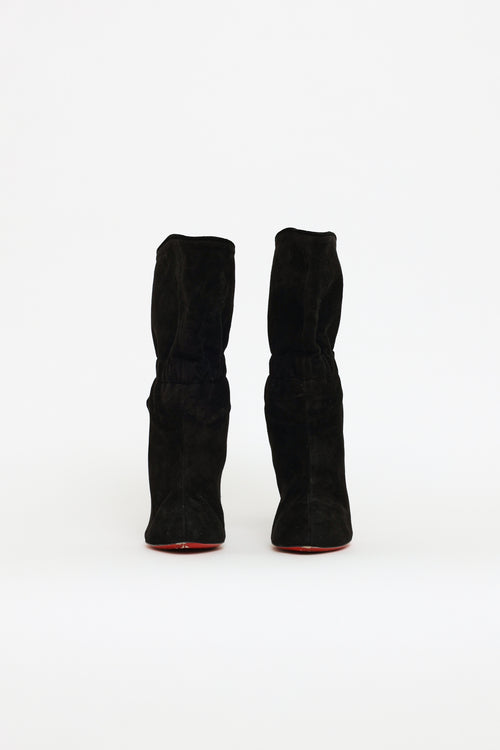 Christian Louboutin Black Suede Kristofa 100 Boot