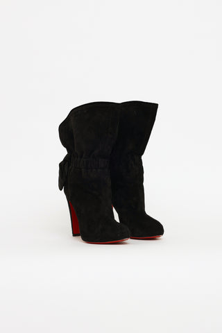 Christian Louboutin Black Suede Kristofa 100 Boot