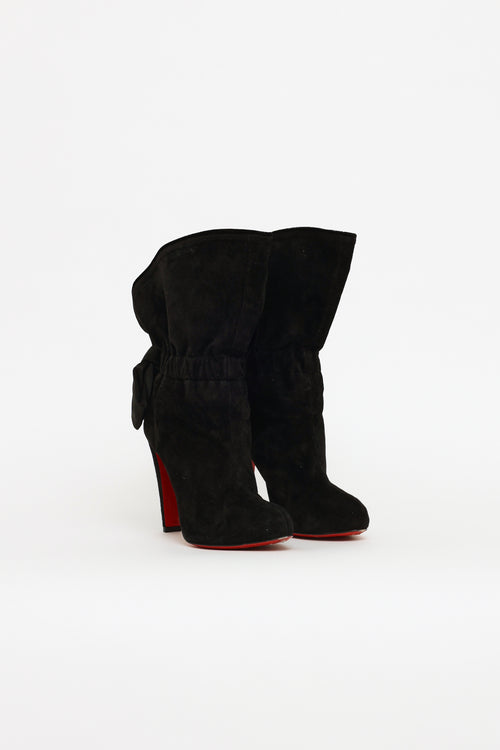 Christian Louboutin Black Suede Kristofa 100 Boot