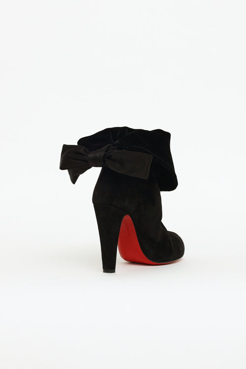 Christian Louboutin Black Suede Kristofa 100 Boot