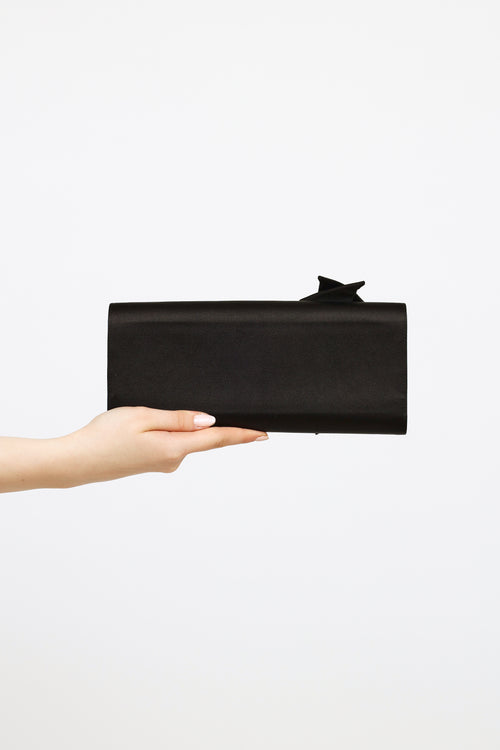 Christian Louboutin Black 
White Yves Forever Satin Clutch