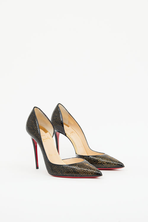 Christian Louboutin Black 
Gold Galupump 100 Pumps