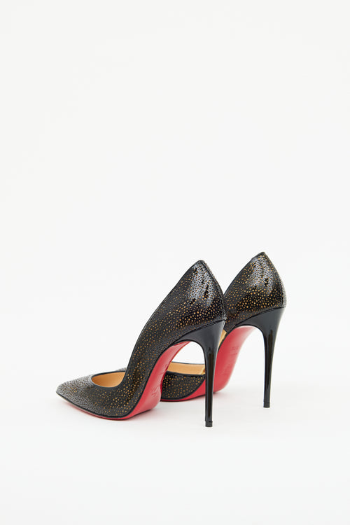 Christian Louboutin Black 
Gold Galupump 100 Pumps