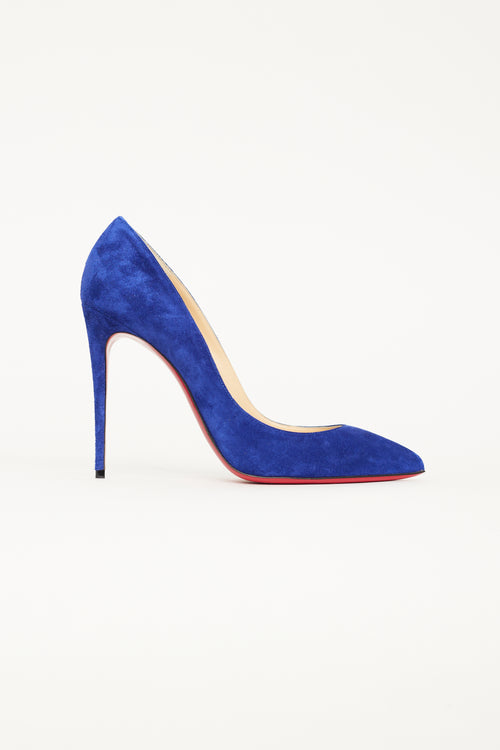 Christian Louboutin Blue Suede Pigalle Follies Pump