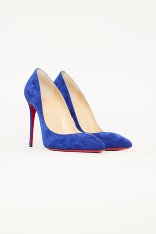 Christian Louboutin Blue Suede Pigalle Follies Pump