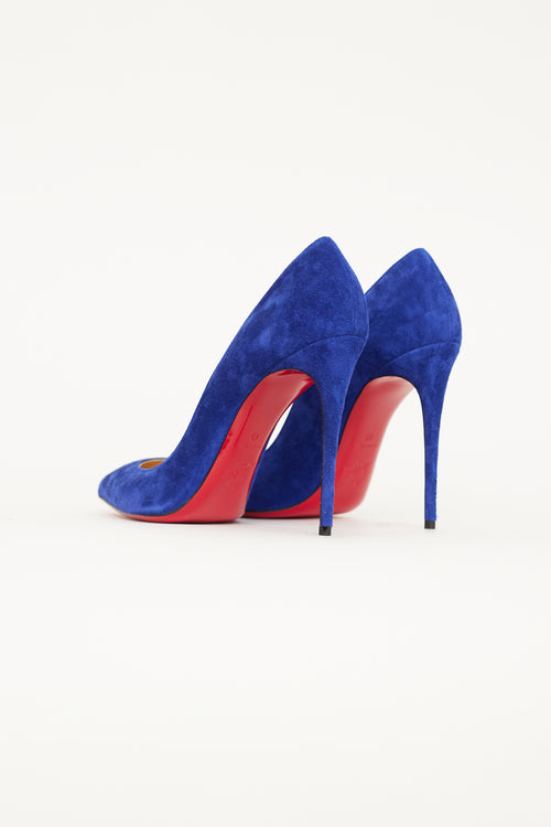 Christian Louboutin Blue Suede Pigalle Follies Pump