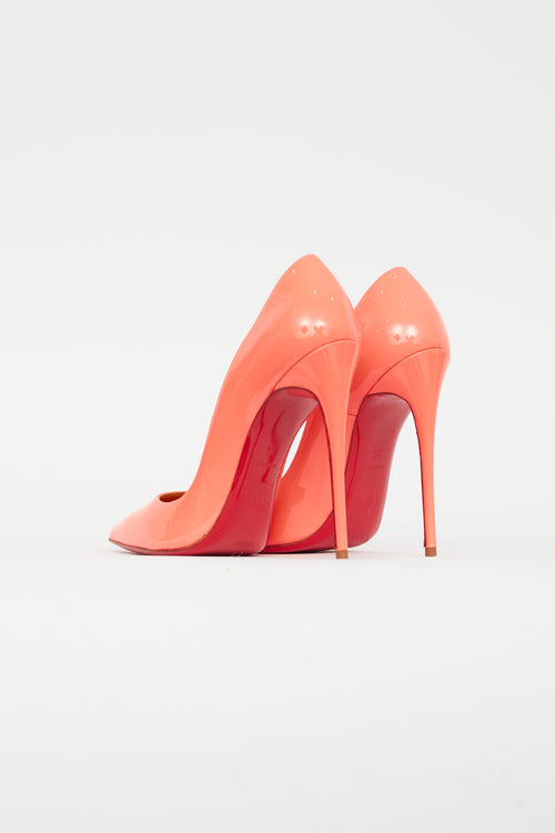 Christian Louboutin Coral Patent Leather Pointed Toe Pump