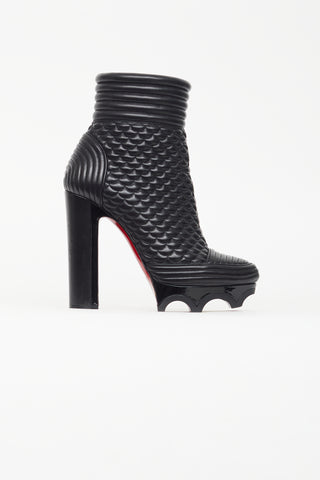 Christian Louboutin Black Crampon 140 Quilted Boot