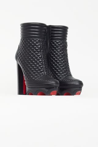 Christian Louboutin Black Crampon 140 Quilted Boot