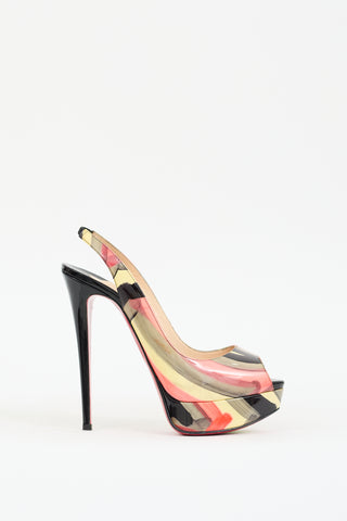 Christian Louboutin Multi Patent Printed Lady Slingback Pump