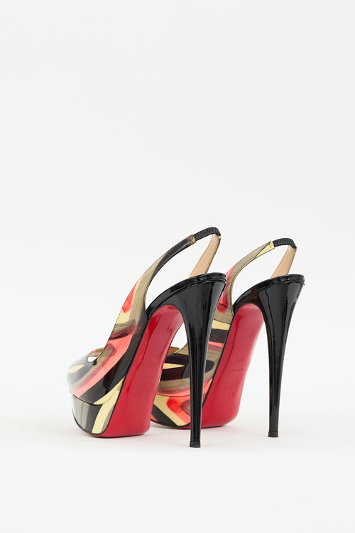 Christian Louboutin Multi Patent Printed Lady Slingback Pump