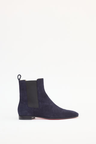 Christian Louboutin Navy Suede Chelsea Boot