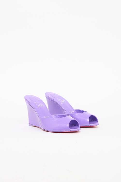 Christian Louboutin Purple Patent "Me Dolly" Wedge Sandal