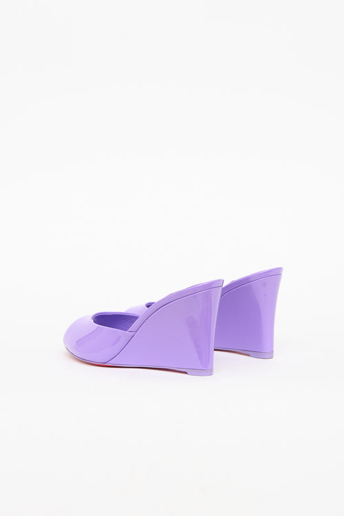 Christian Louboutin Purple Patent "Me Dolly" Wedge Sandal