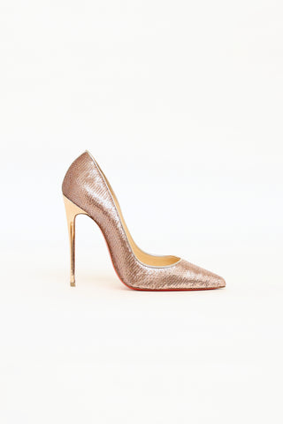 Christian Louboutin Rose Gold Sequin So Kate 120 Pump