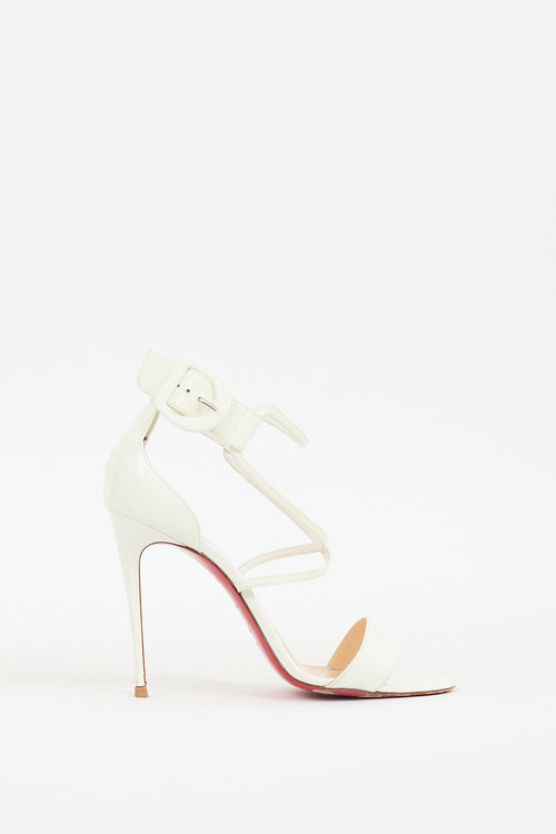 Christian Louboutin White Patent Leather Choca 100 Heel