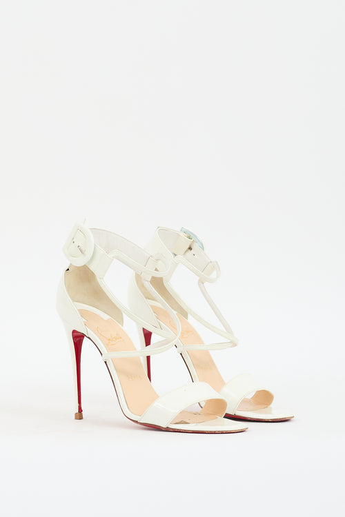 Christian Louboutin White Patent Leather Choca 100 Heel