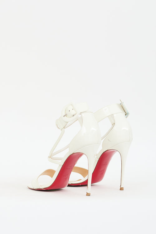 Christian Louboutin White Patent Leather Choca 100 Heel