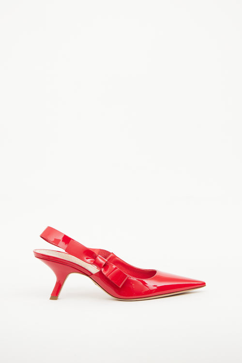 Red Patent Pointed Toe Slingback Dior