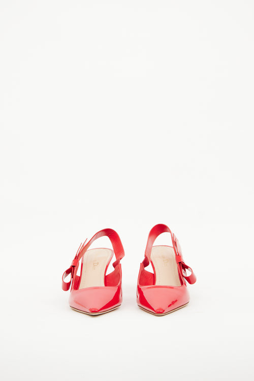 Red Patent Pointed Toe Slingback Dior