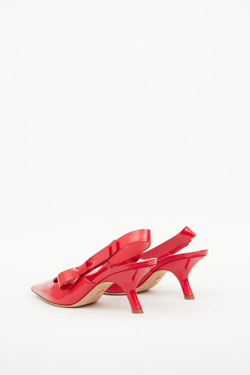 Red Patent Pointed Toe Slingback Dior