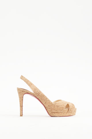 Christian Louboutin Beige Cork Soso Platform Heel