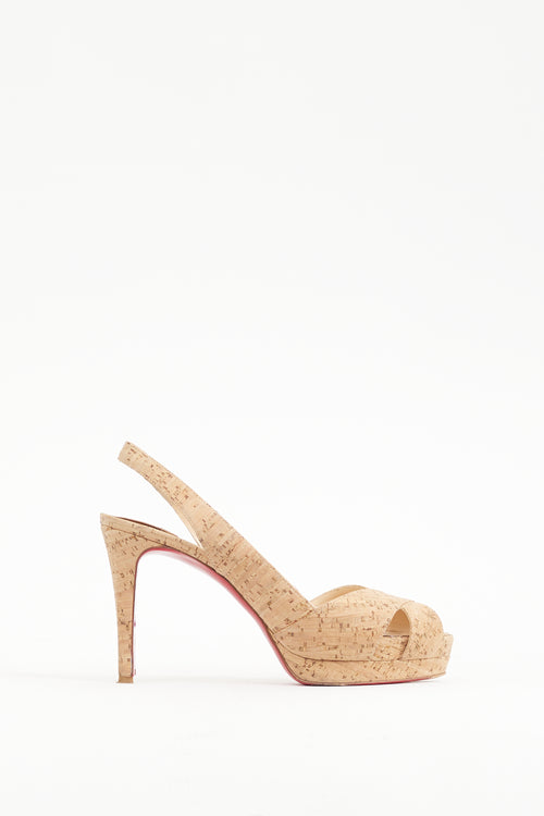 Christian Louboutin Beige Cork Soso Platform Heel