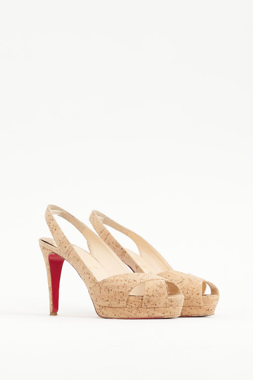 Christian Louboutin Beige Cork Soso Platform Heel