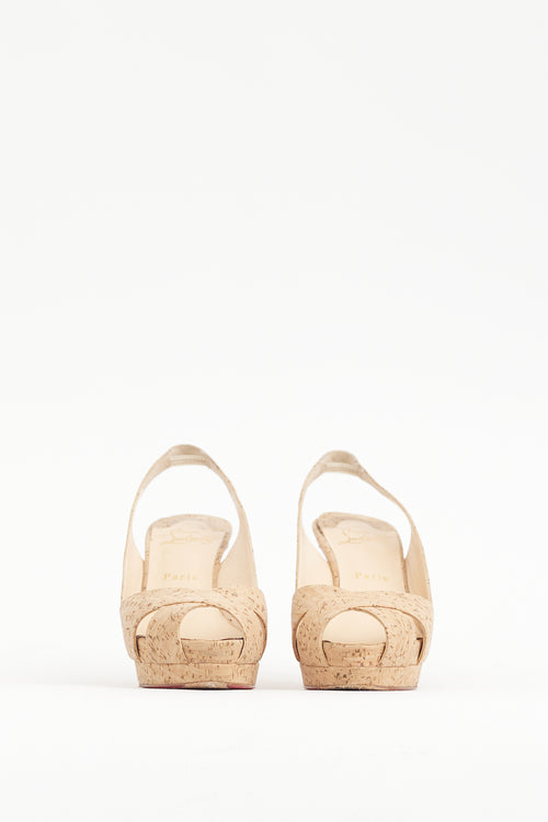 Christian Louboutin Beige Cork Soso Platform Heel