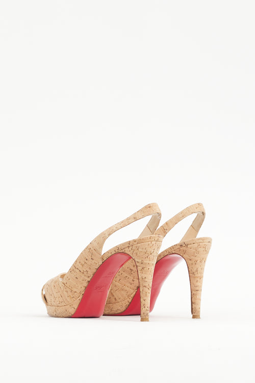 Christian Louboutin Beige Cork Soso Platform Heel