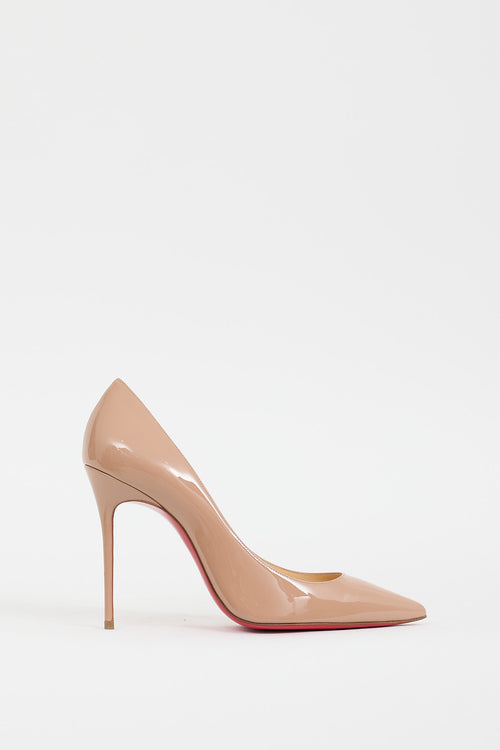 Christian Louboutin Beige Patent Decollete 100 Heel