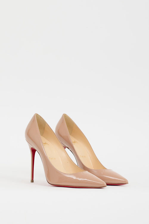 Christian Louboutin Beige Patent Decollete 100 Heel